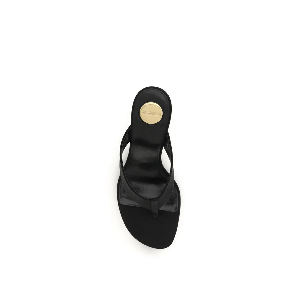 Saint Laurent Black Silk Sandals - EU36/US6