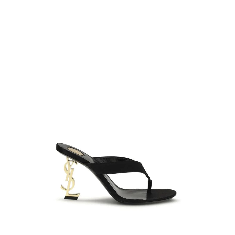 Saint Laurent Black Silk Sandals - EU36/US6
