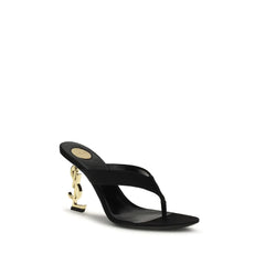 Saint Laurent Black Silk Sandals - EU36/US6