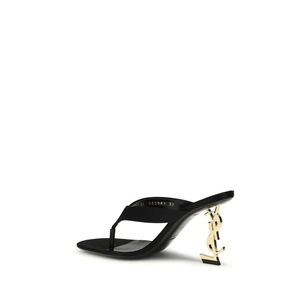 Saint Laurent Black Silk Sandals - EU36/US6