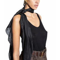 Saint Laurent Black Silk Scarf