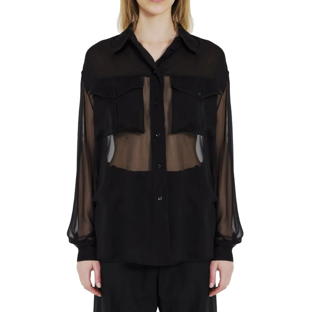 Saint Laurent Black Silk Shirt - 44