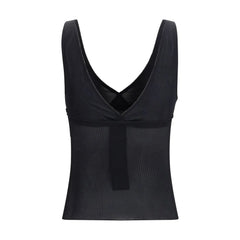 Saint Laurent Schwarz Seide Ärmelloses T-Shirt