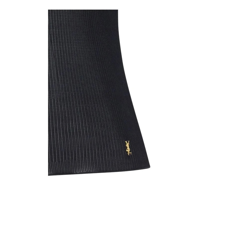 Saint Laurent Schwarz Seide Ärmelloses T-Shirt