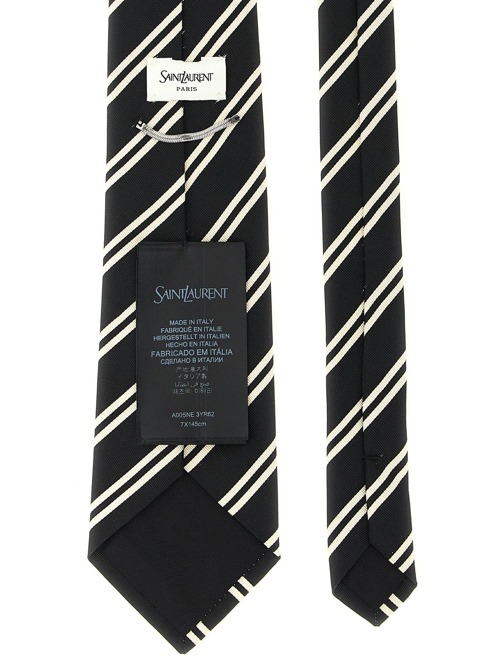 Saint Laurent Black Silk Tie