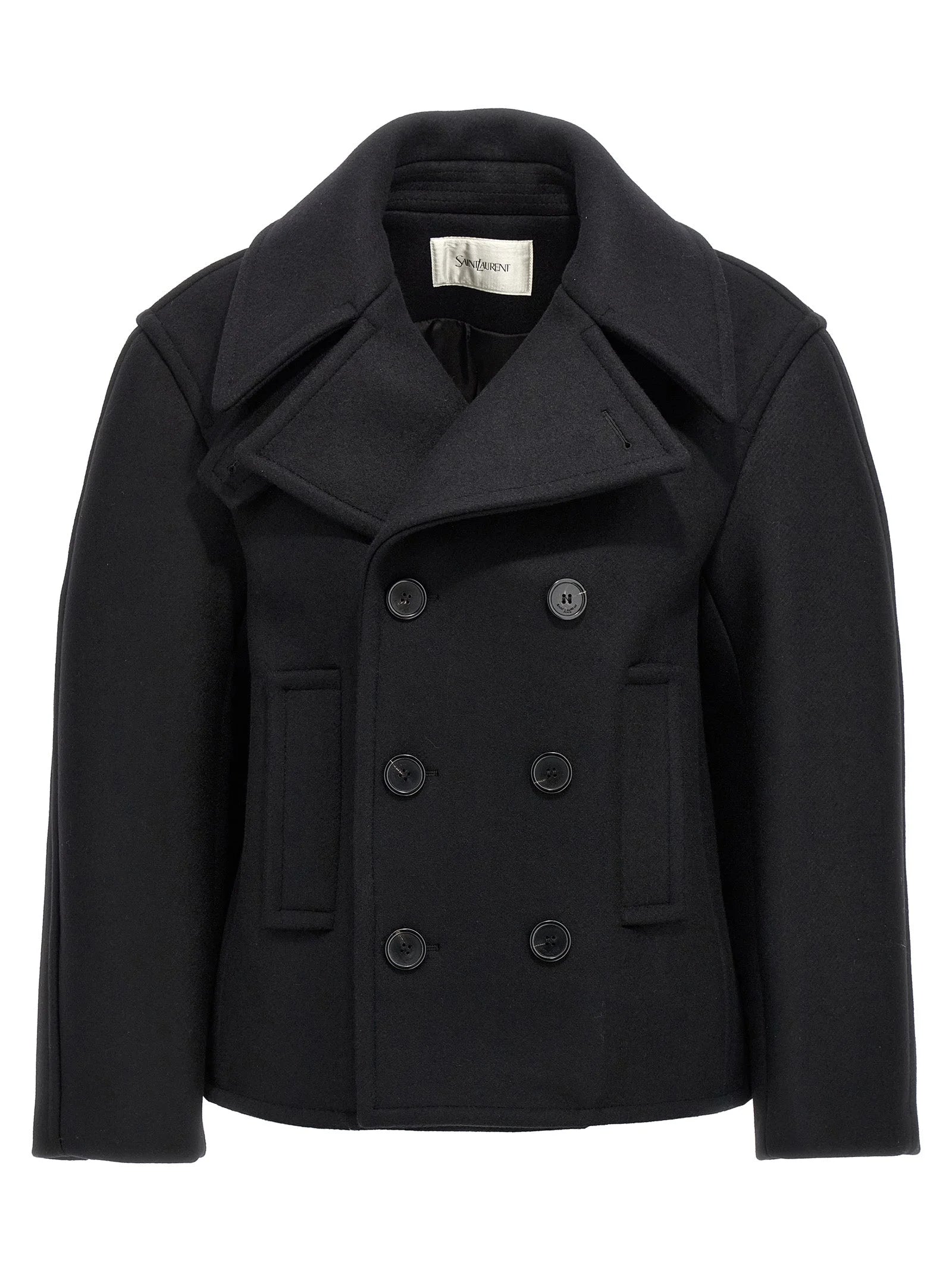 Saint Laurent Black Virgin Wool Coat - 2