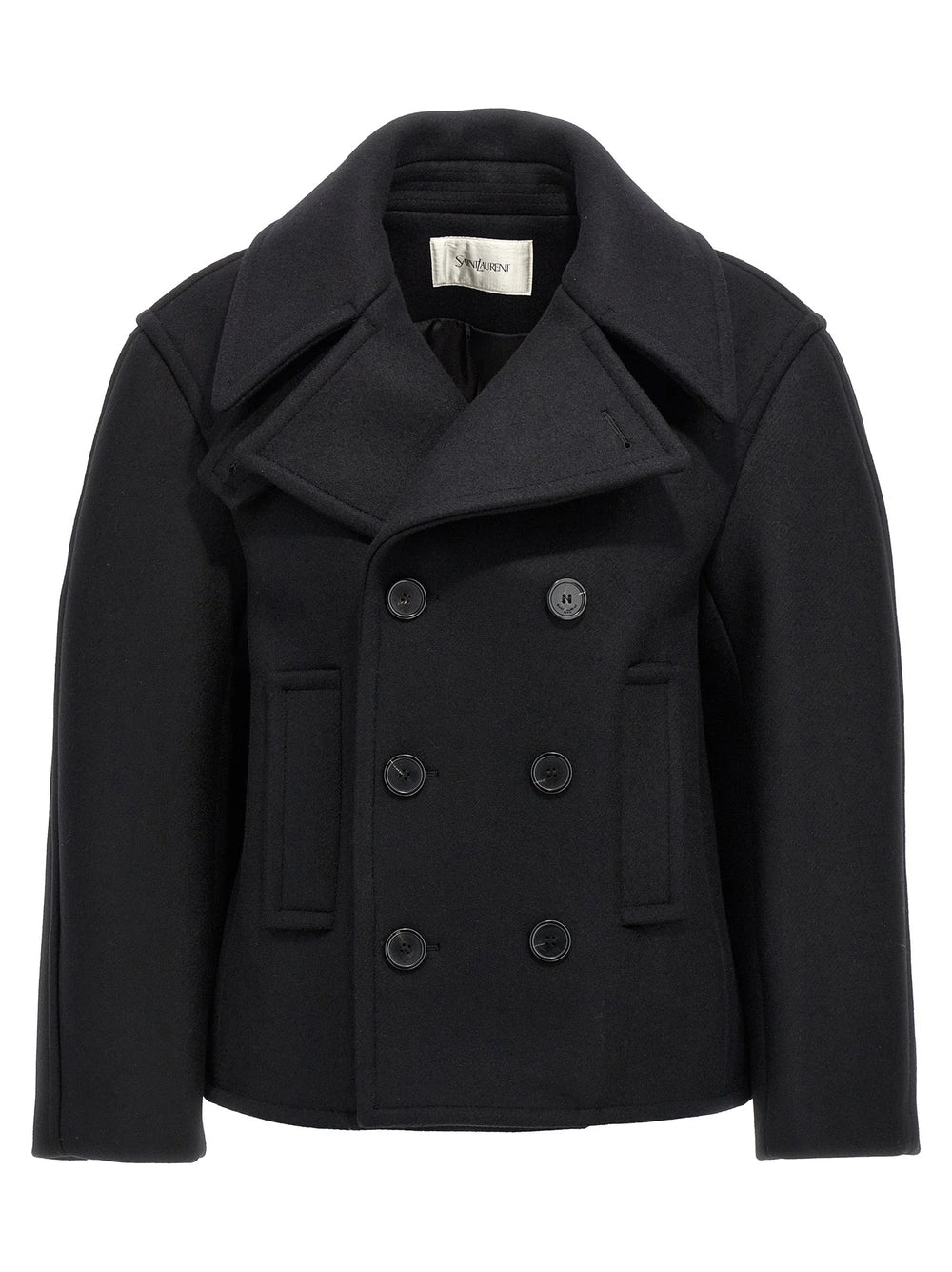 Saint Laurent Black Virgin Wool Coat - 2