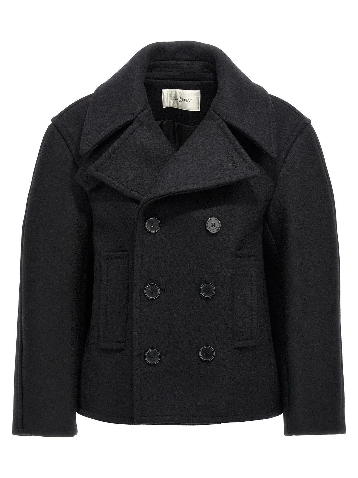 Saint Laurent Black Virgin Wool Coat - 2
