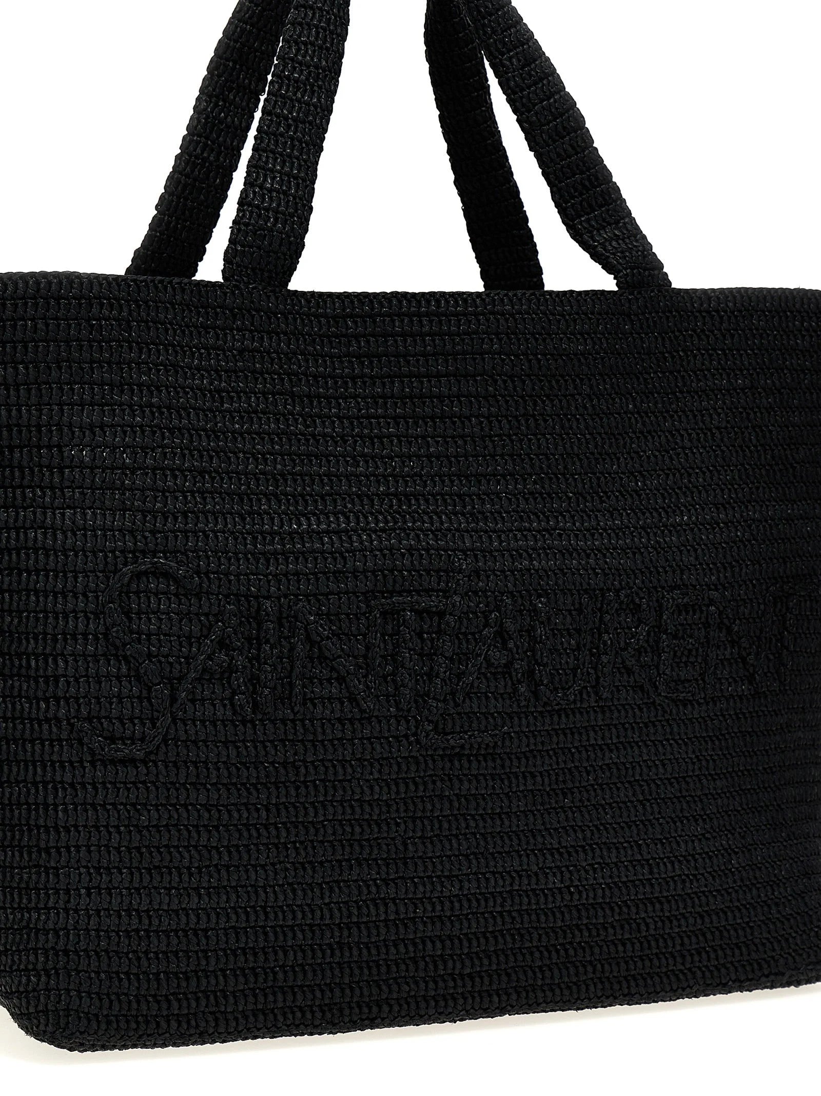 Saint Laurent Black Viscose Tote Bag
