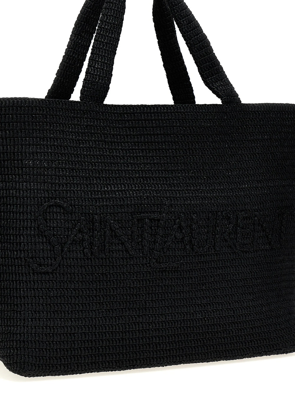 Saint Laurent Black Viscose Tote Bag