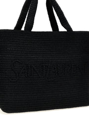 Saint Laurent Black Viscose Tote Bag