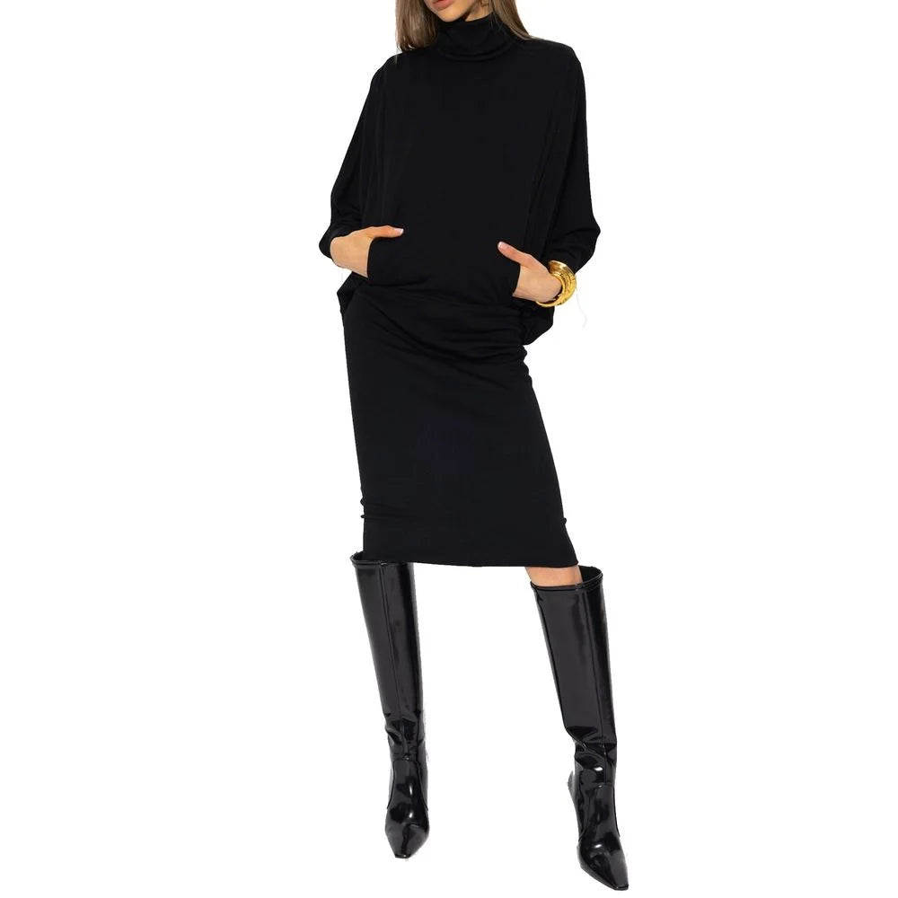 Saint Laurent Black Wool Casual Dress - 42