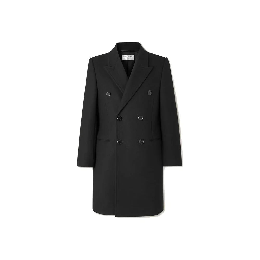 Saint Laurent Black Wool Coat - 48 | M