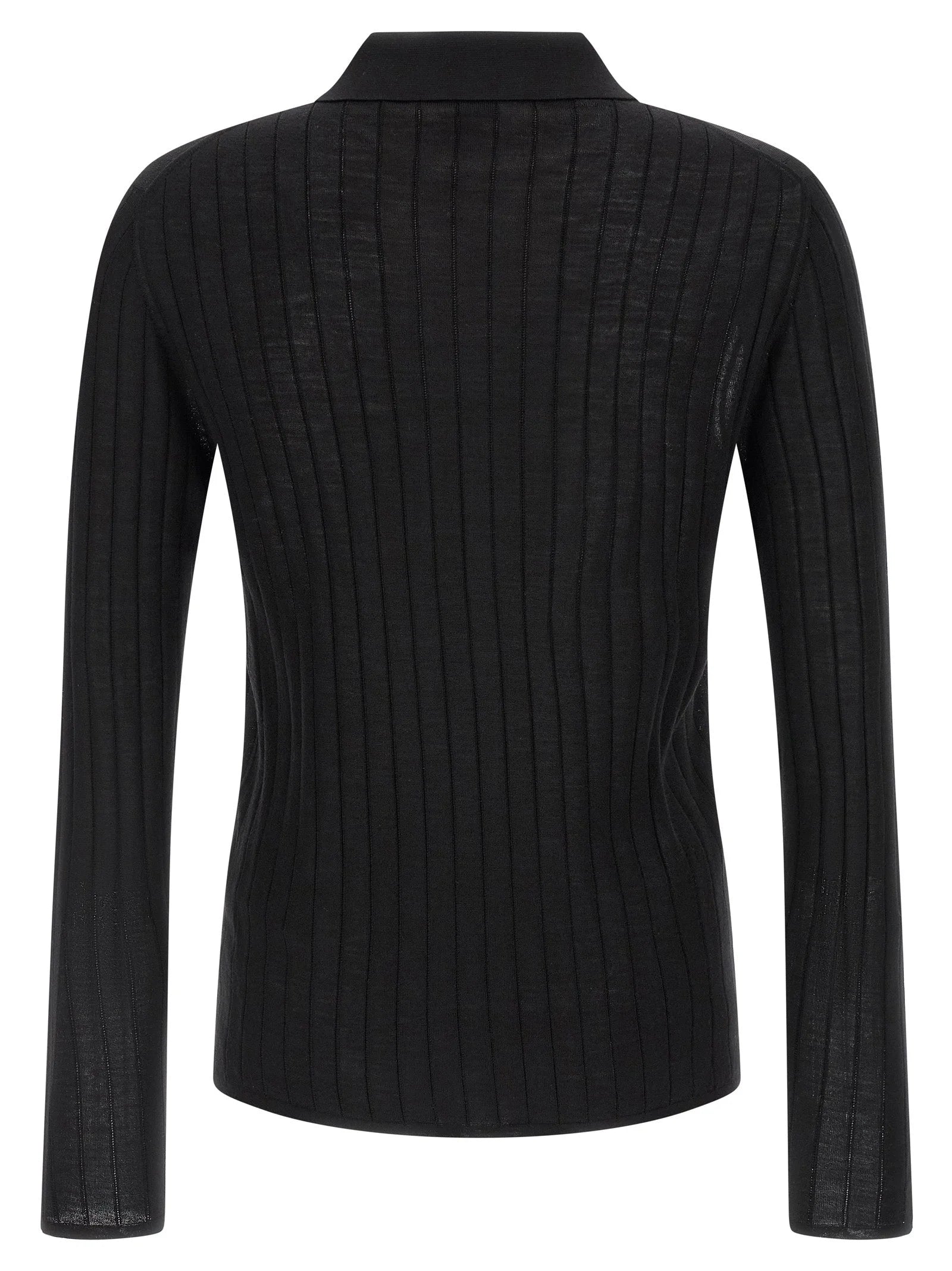 Saint Laurent Black Wool Polo Shirt