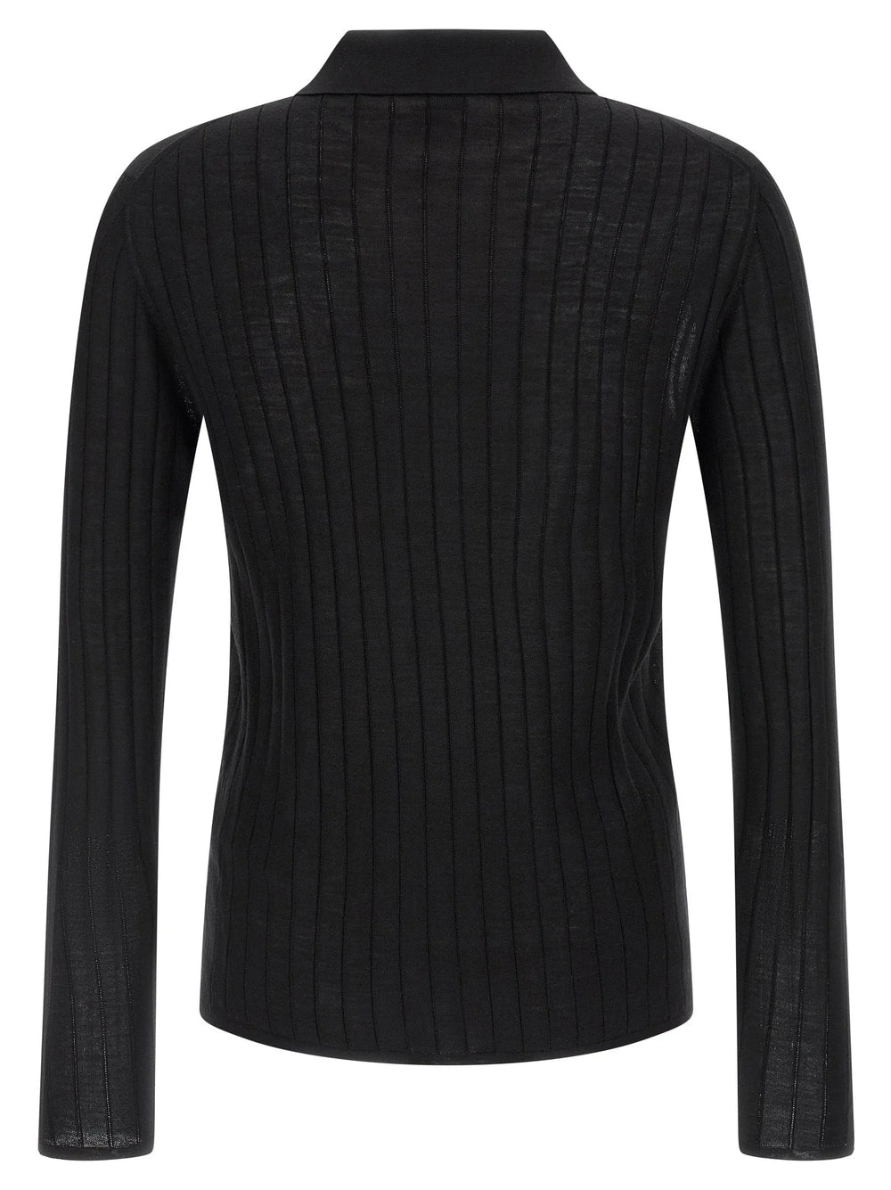 Saint Laurent Black Wool Polo Shirt