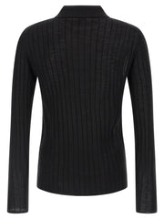 Saint Laurent Black Wool Polo Shirt