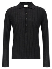 Saint Laurent Black Wool Polo Shirt