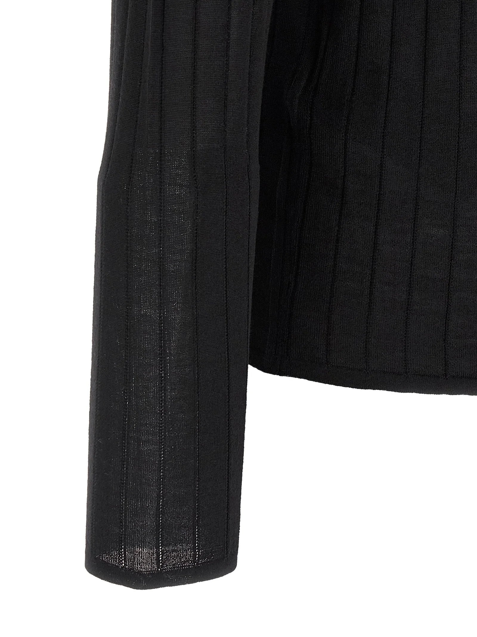 Saint Laurent Black Wool Polo Shirt