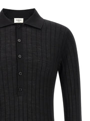 Saint Laurent Black Wool Polo Shirt