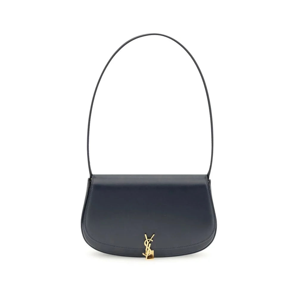 Saint Laurent Blue Calf Leather Bos Taurus Shoulder Bag