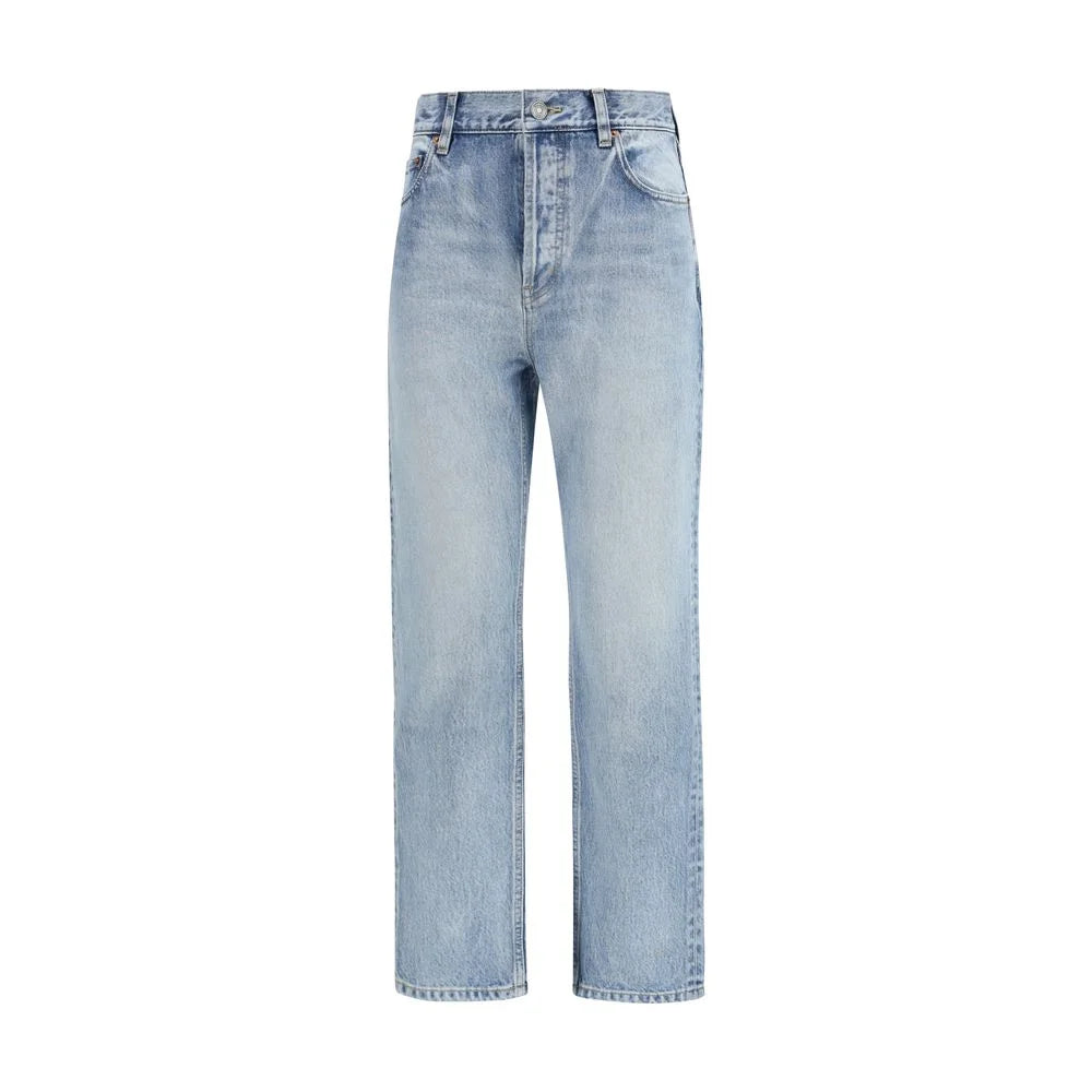 Saint Laurent Blue Cotton Cropped Jeans - 28