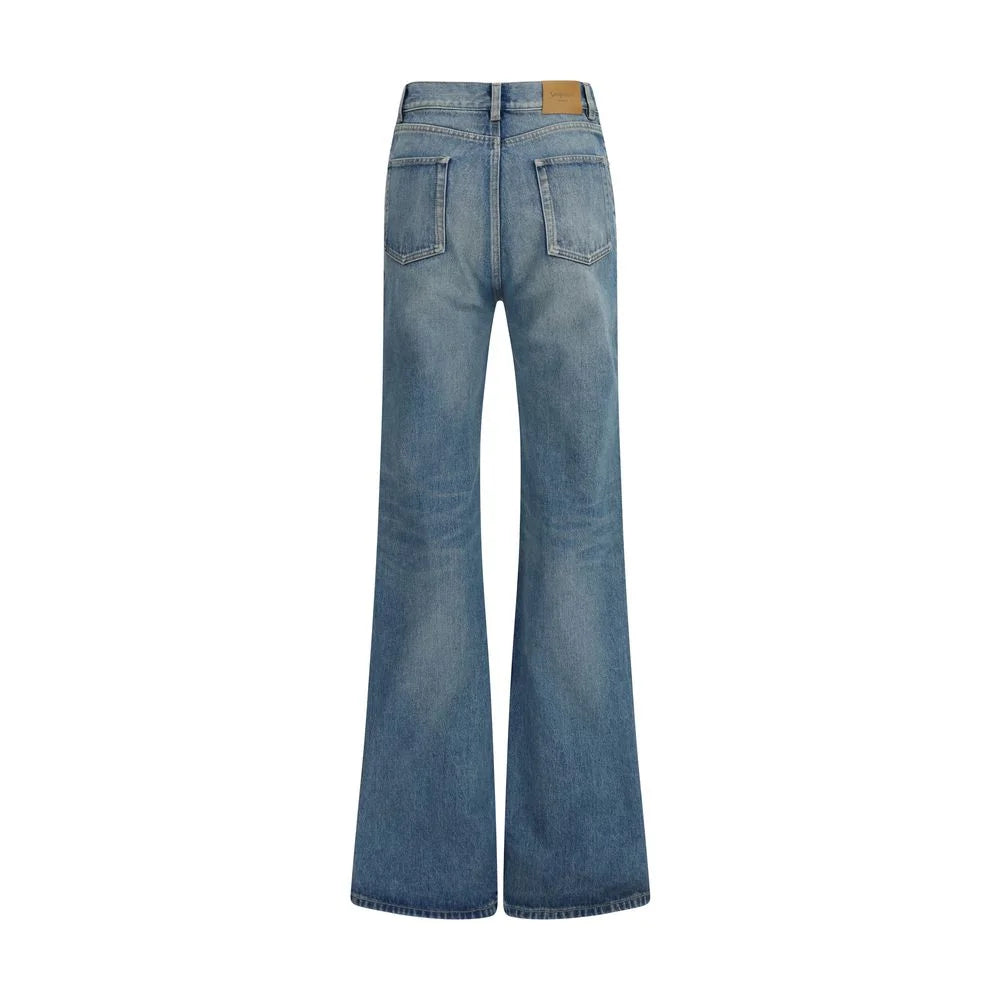 Saint Laurent Blue Cotton Flared Jeans - 27