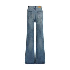 Saint Laurent Blue Cotton Flared Jeans - 27