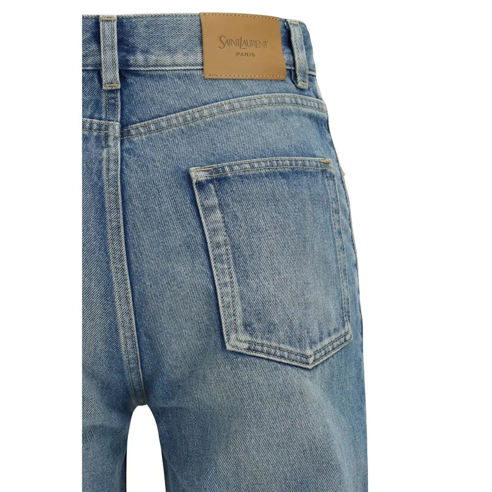 Saint Laurent Blue Cotton Flared Jeans - 27