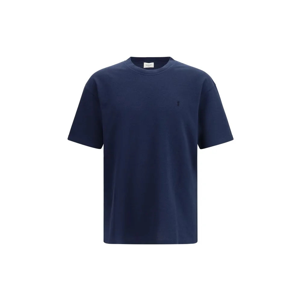 Saint Laurent Blue Cotton T-Shirt
