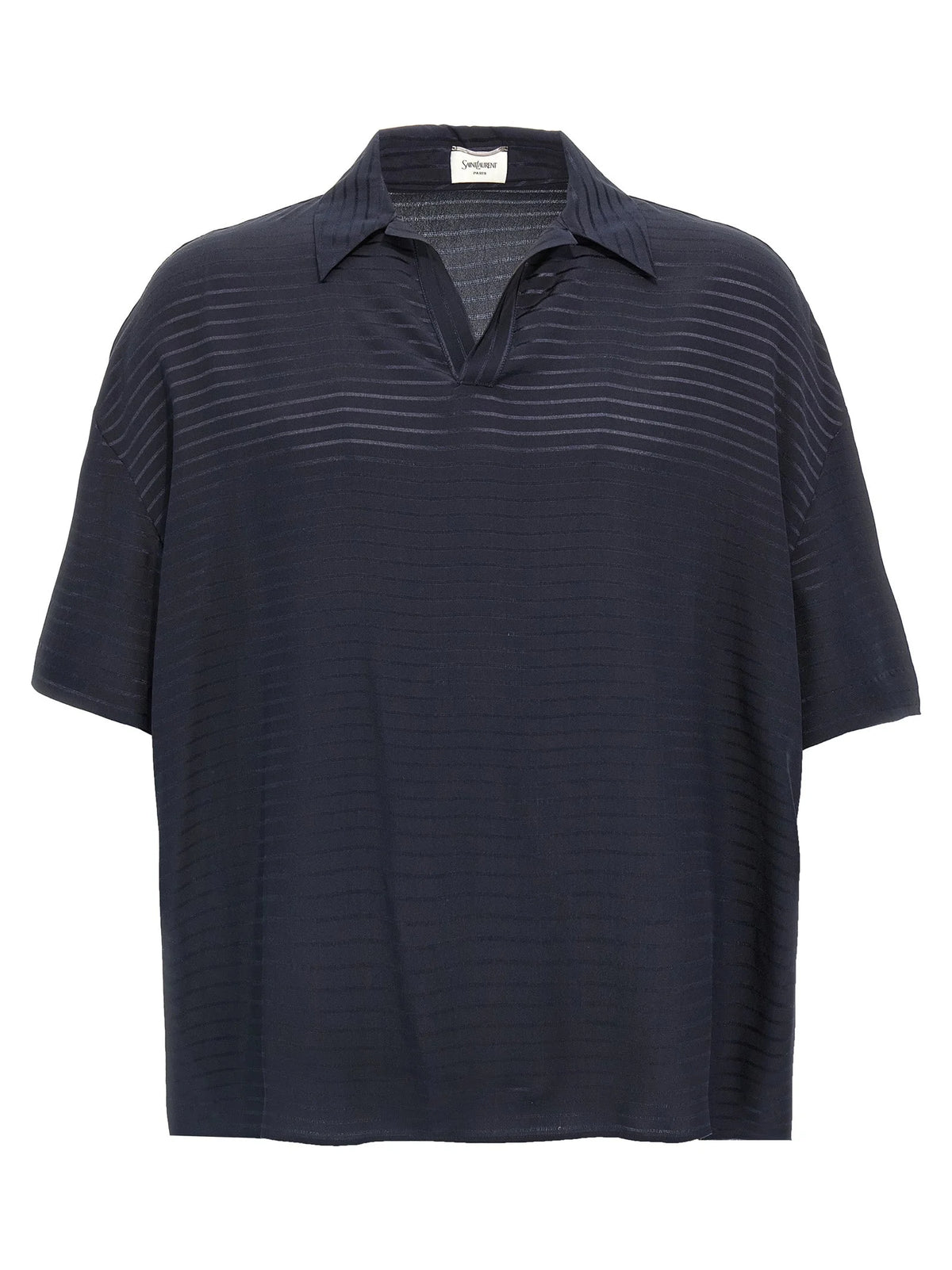 Saint Laurent Blue Silk Polo Shirt - L