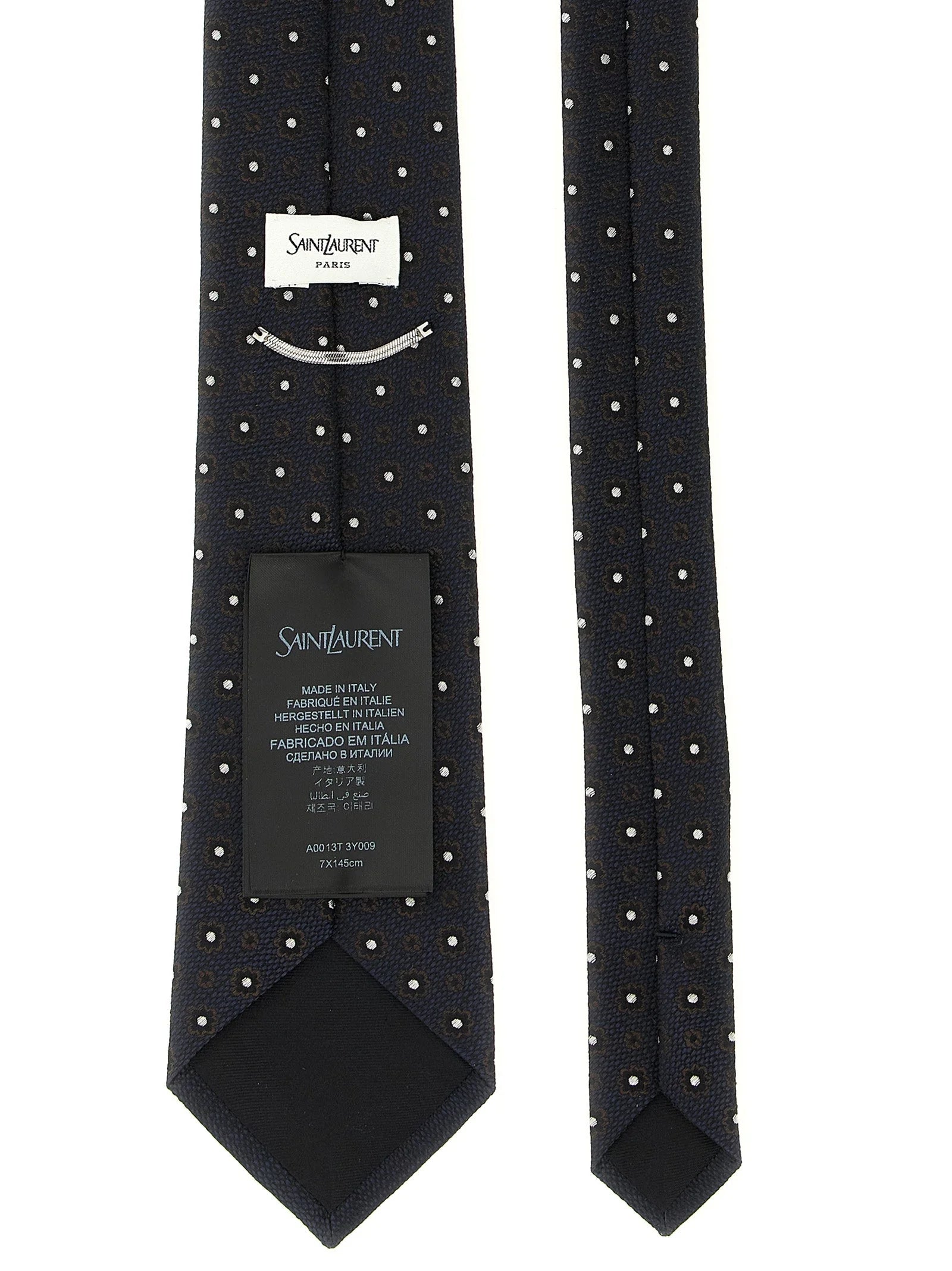 Saint Laurent Blue Silk Tie