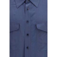 Saint Laurent Blue Viscose Dress Shirt - 40