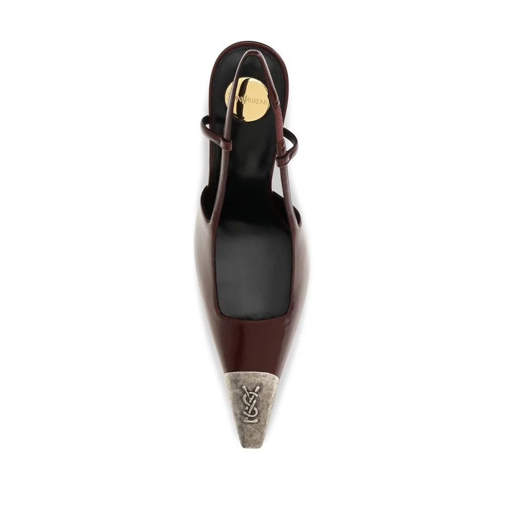 Saint Laurent Bordeaux Calf Leather Bos Taurus High Heel Pumps