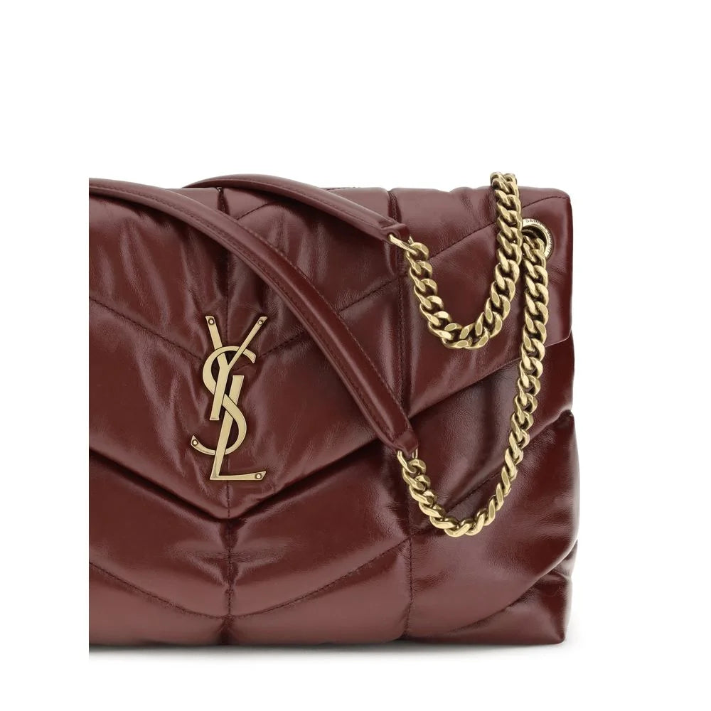 Saint Laurent Bordeaux Calf Leather Bos Taurus Shoulder Bag
