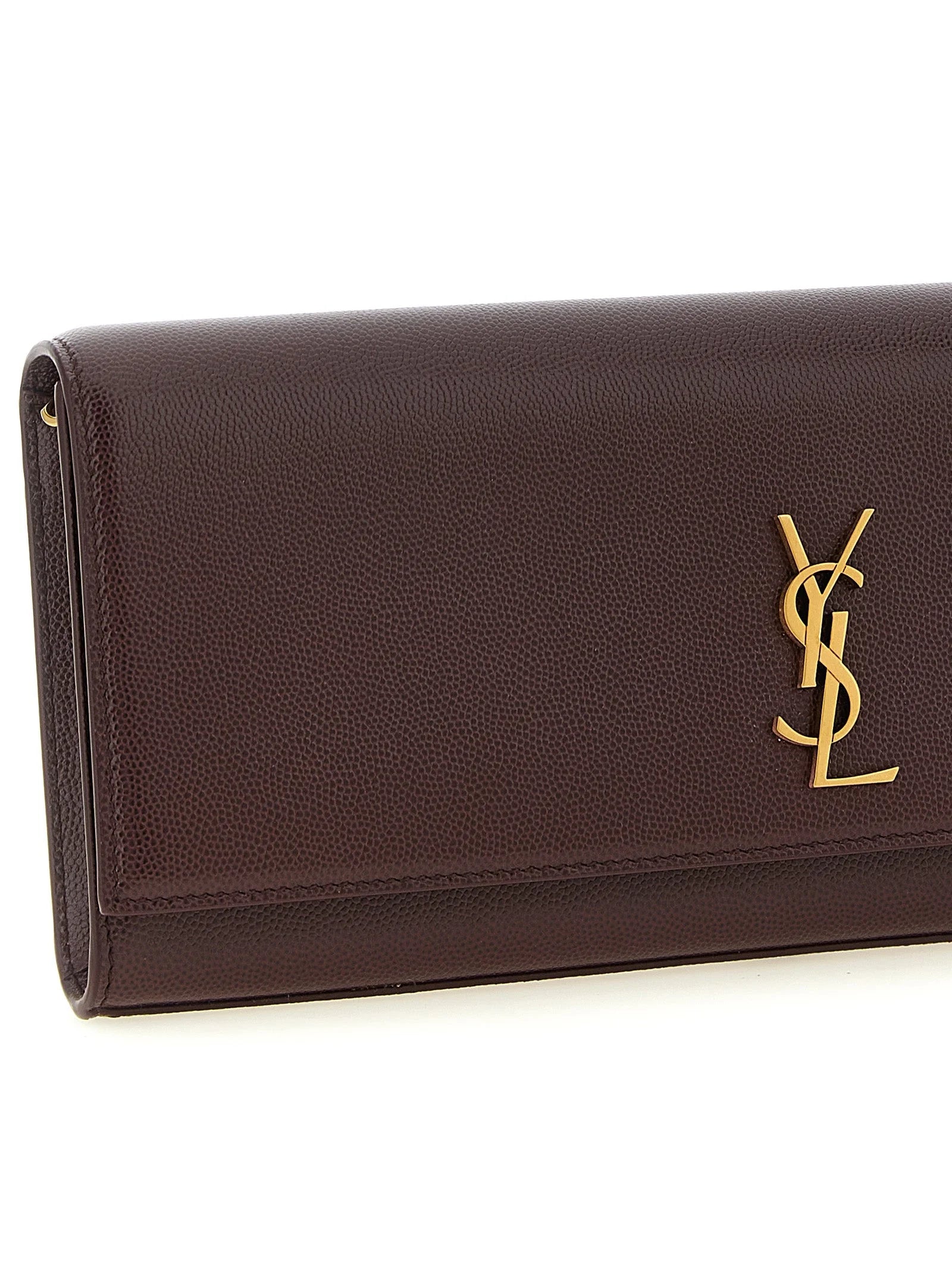 Saint Laurent Bordeaux Calfskin Clutch Bag