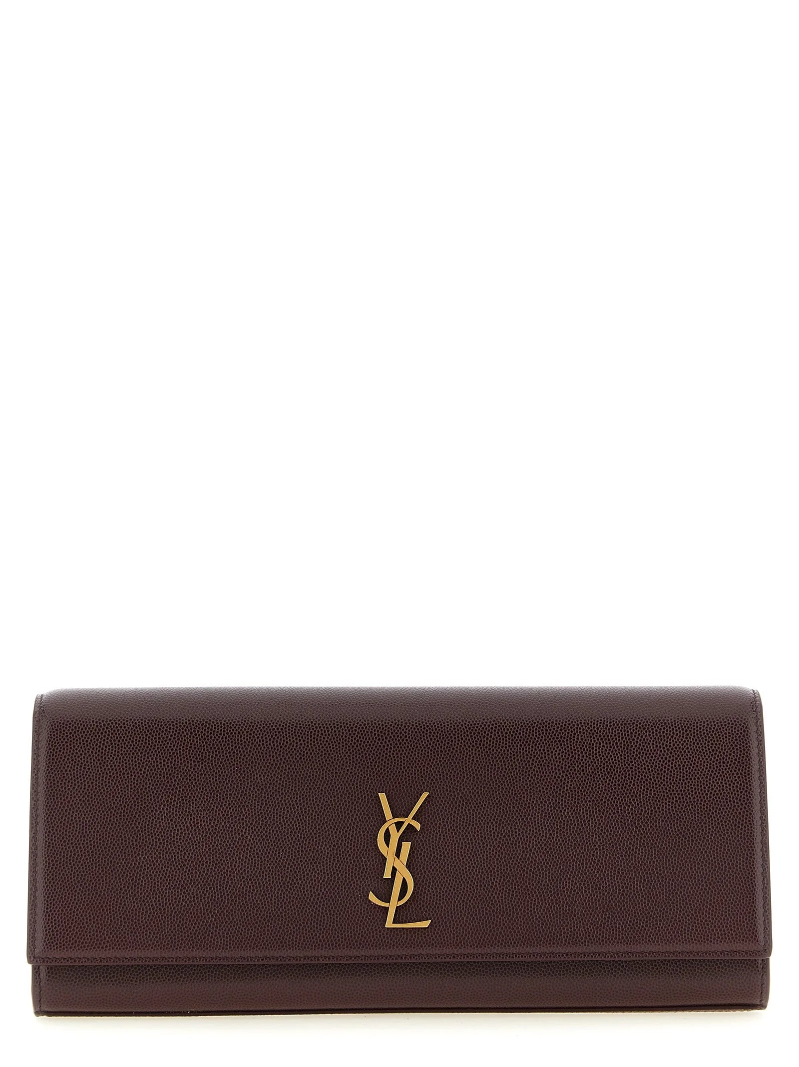 Saint Laurent Bordeaux Calfskin Clutch Bag