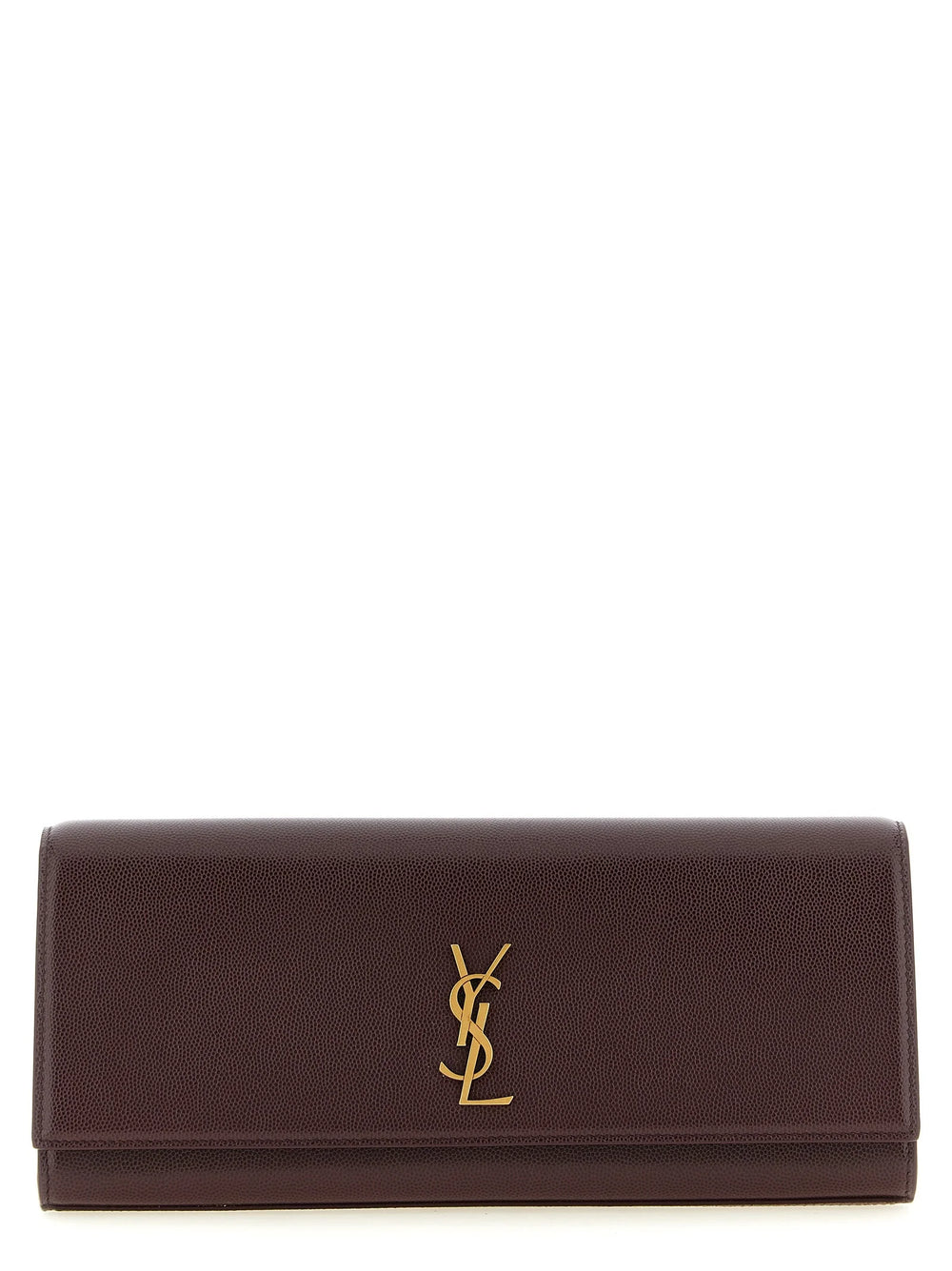 Saint Laurent Bordeaux Calfskin Clutch Bag