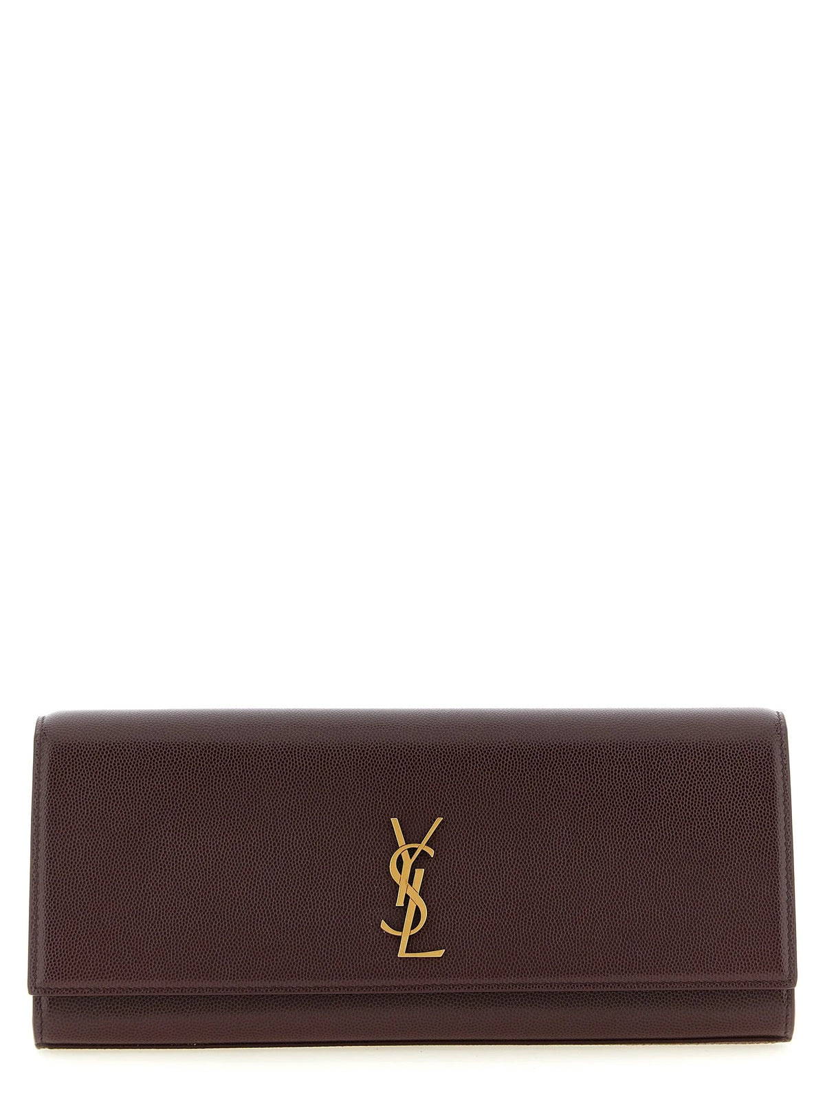 Saint Laurent Bordeaux Calfskin Clutch Bag
