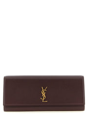 Saint Laurent Bordeaux Calfskin Clutch Bag
