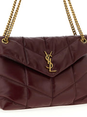 Saint Laurent Bordeaux Calfskin Shoulder Bag