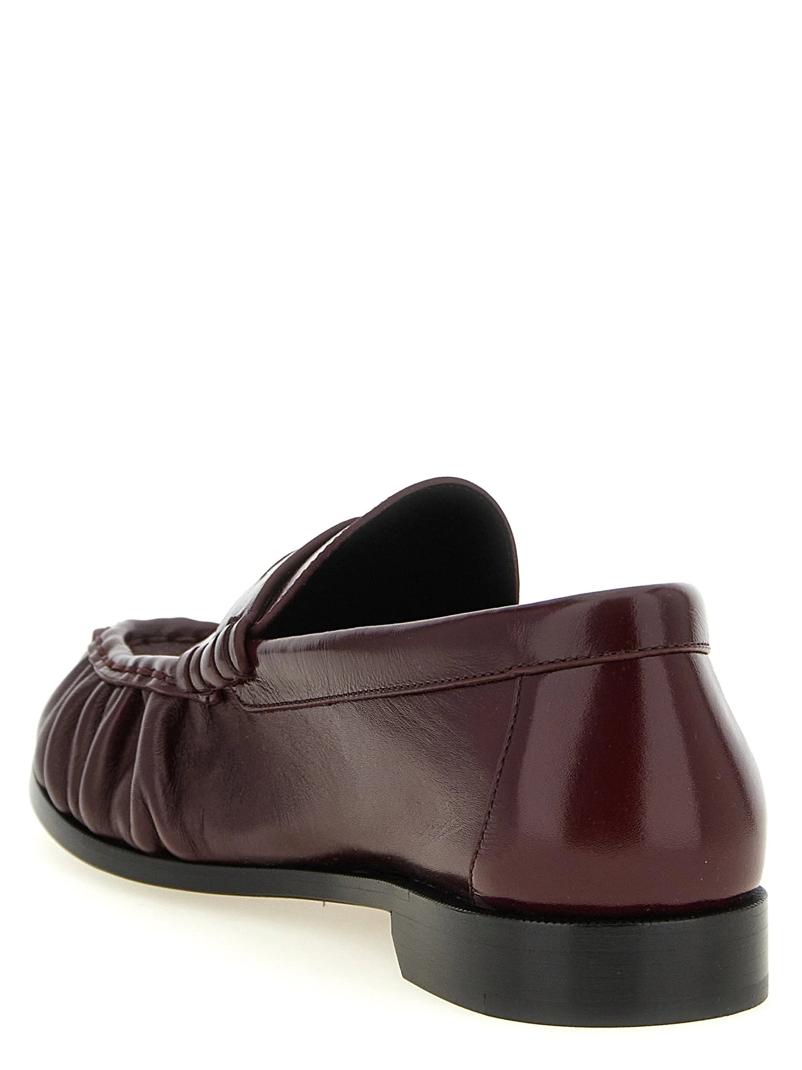 Saint Laurent Bordeaux Calfskin Slip-On Loafers - EU40/US10