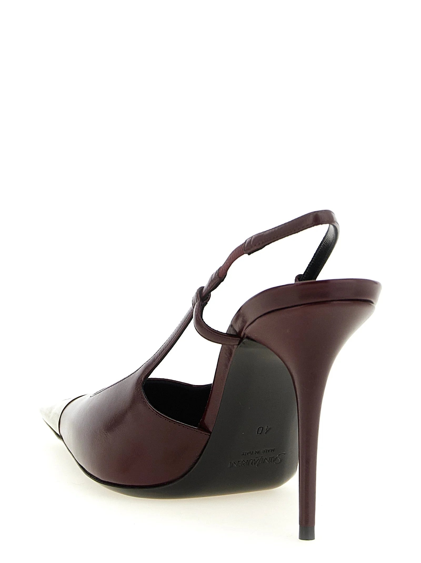Saint Laurent Bordeaux Lamb Leather High Heel Pumps - EU40.5/US10.5