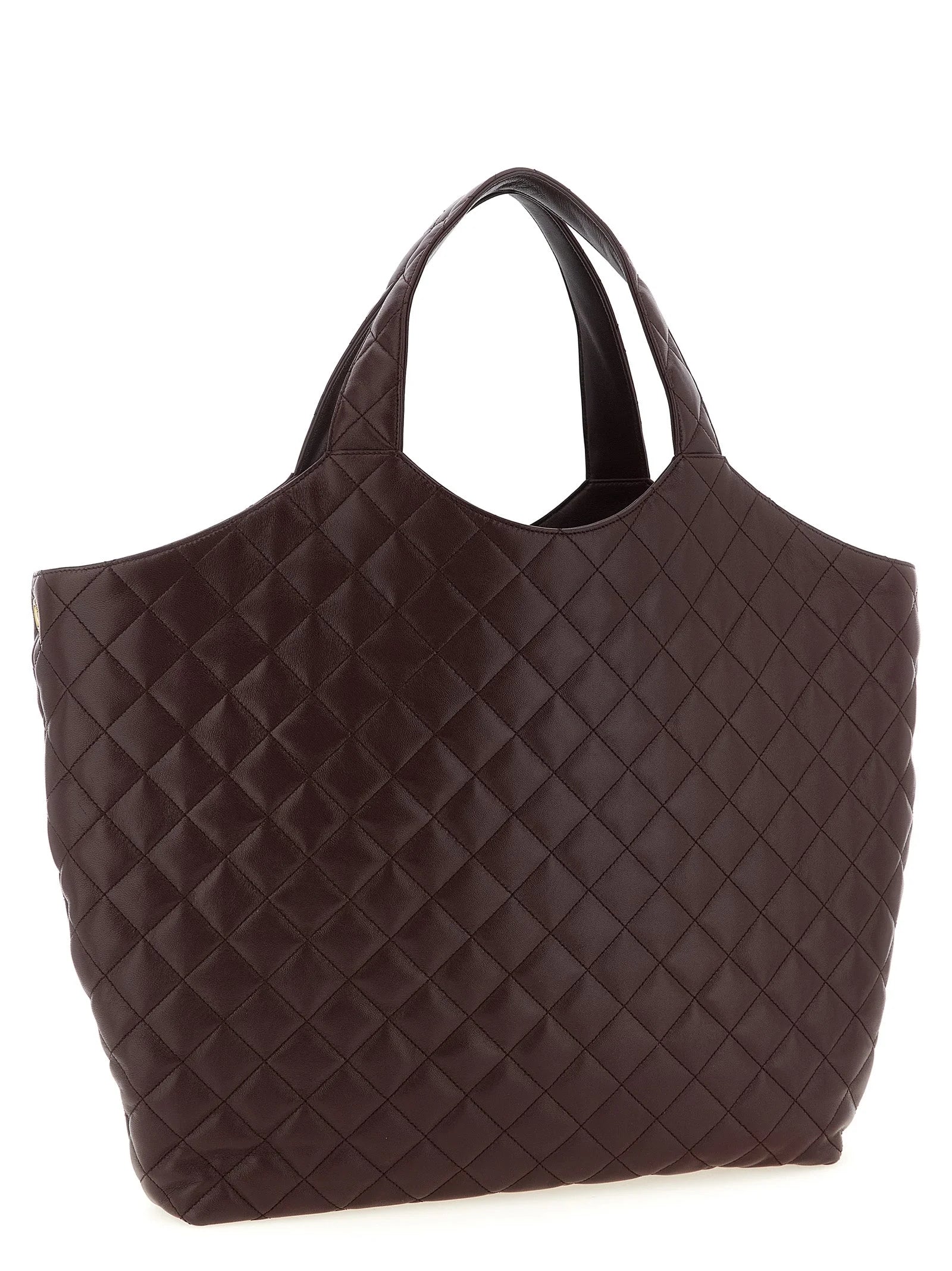Saint Laurent Bordeaux Lamb Leather Tote Bag