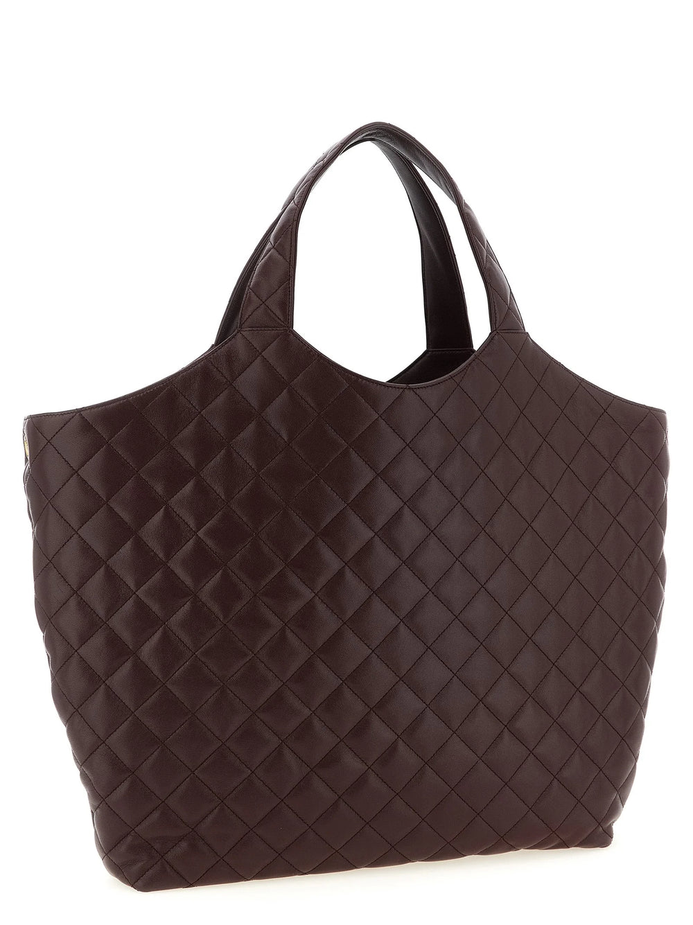 Saint Laurent Bordeaux Lamb Leather Tote Bag