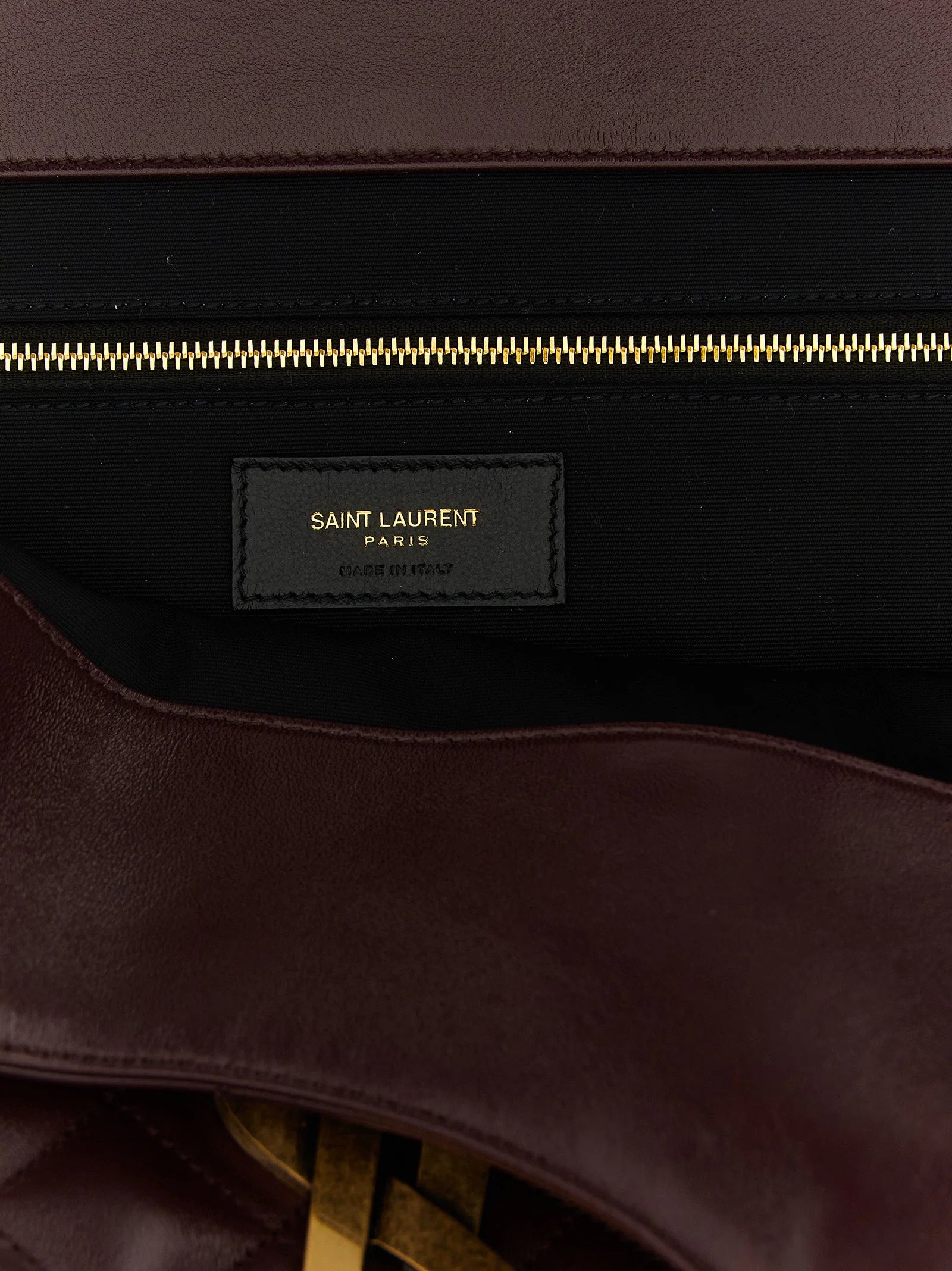 Saint Laurent Bordeaux Lamb Leather Tote Bag