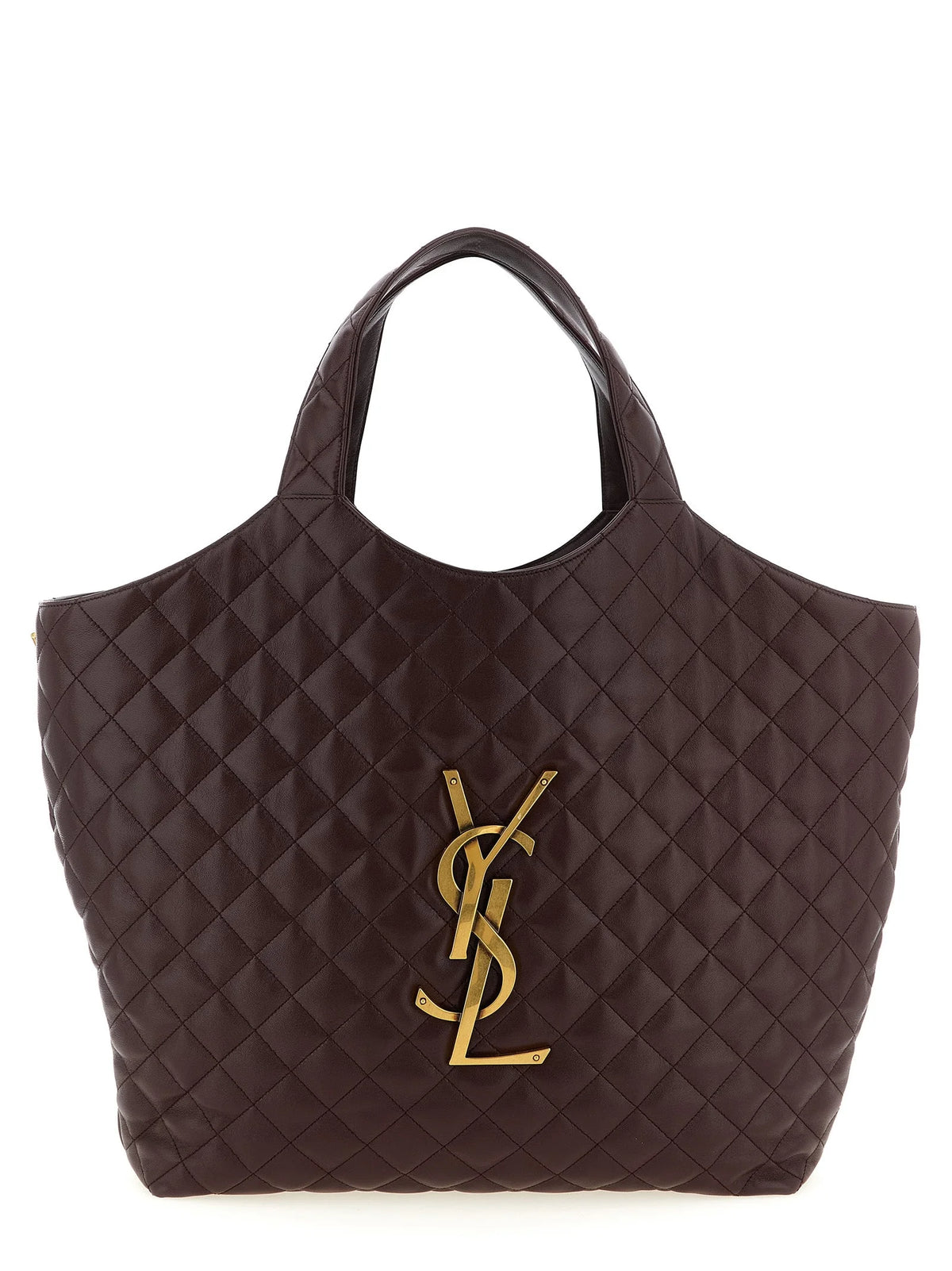 Saint Laurent Bordeaux Lamb Leather Tote Bag