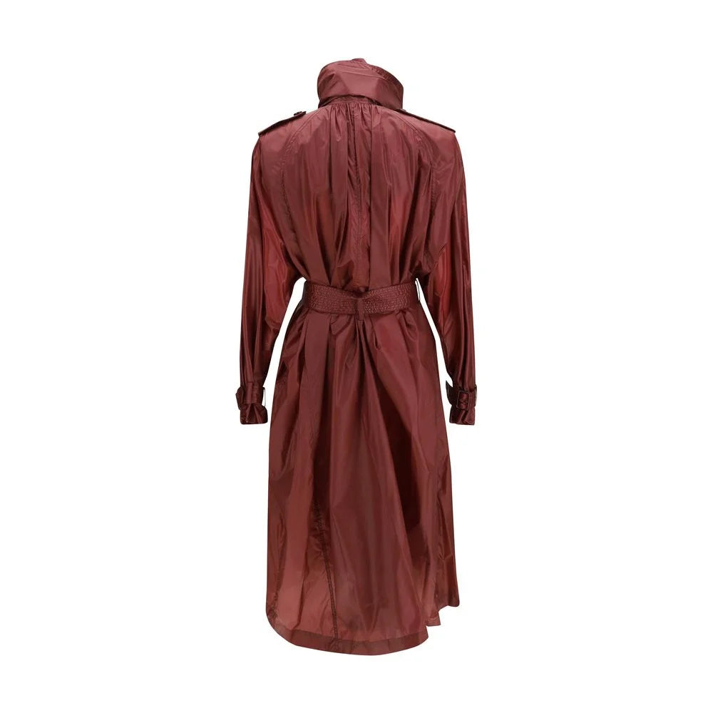Saint Laurent Bordeaux Polyamide Trench Coat - IT38 | S