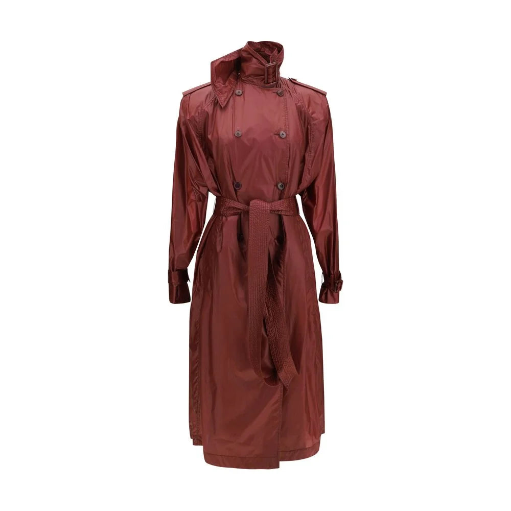 Saint Laurent Bordeaux Polyamide Trench Coat - IT38 | S