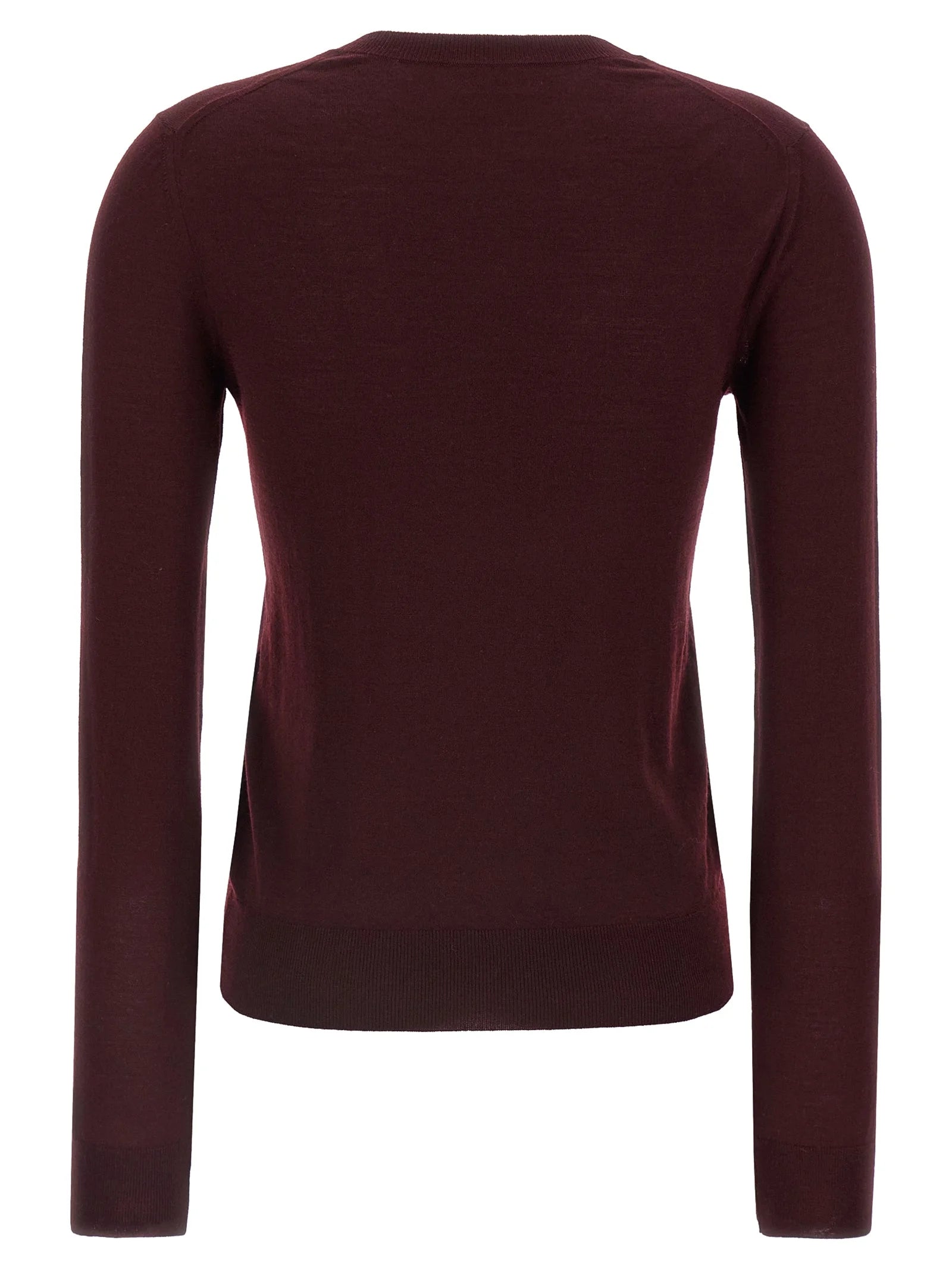 Saint Laurent Bordeaux Virgin Wool Cardigan - S