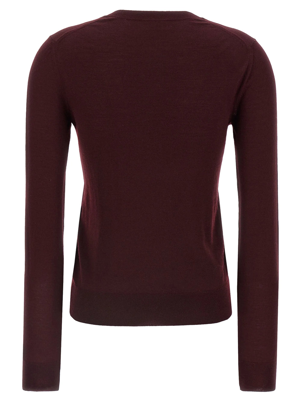 Saint Laurent Bordeaux Virgin Wool Cardigan - S